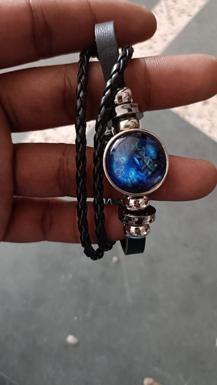 Handmade Guardian Bracelet Black Leather Bracelet Adjustable